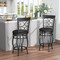 Costway Set of 2/4 Vintage Swivel Bar Stools 26" Bistro Upholstered Dining Chairs Black